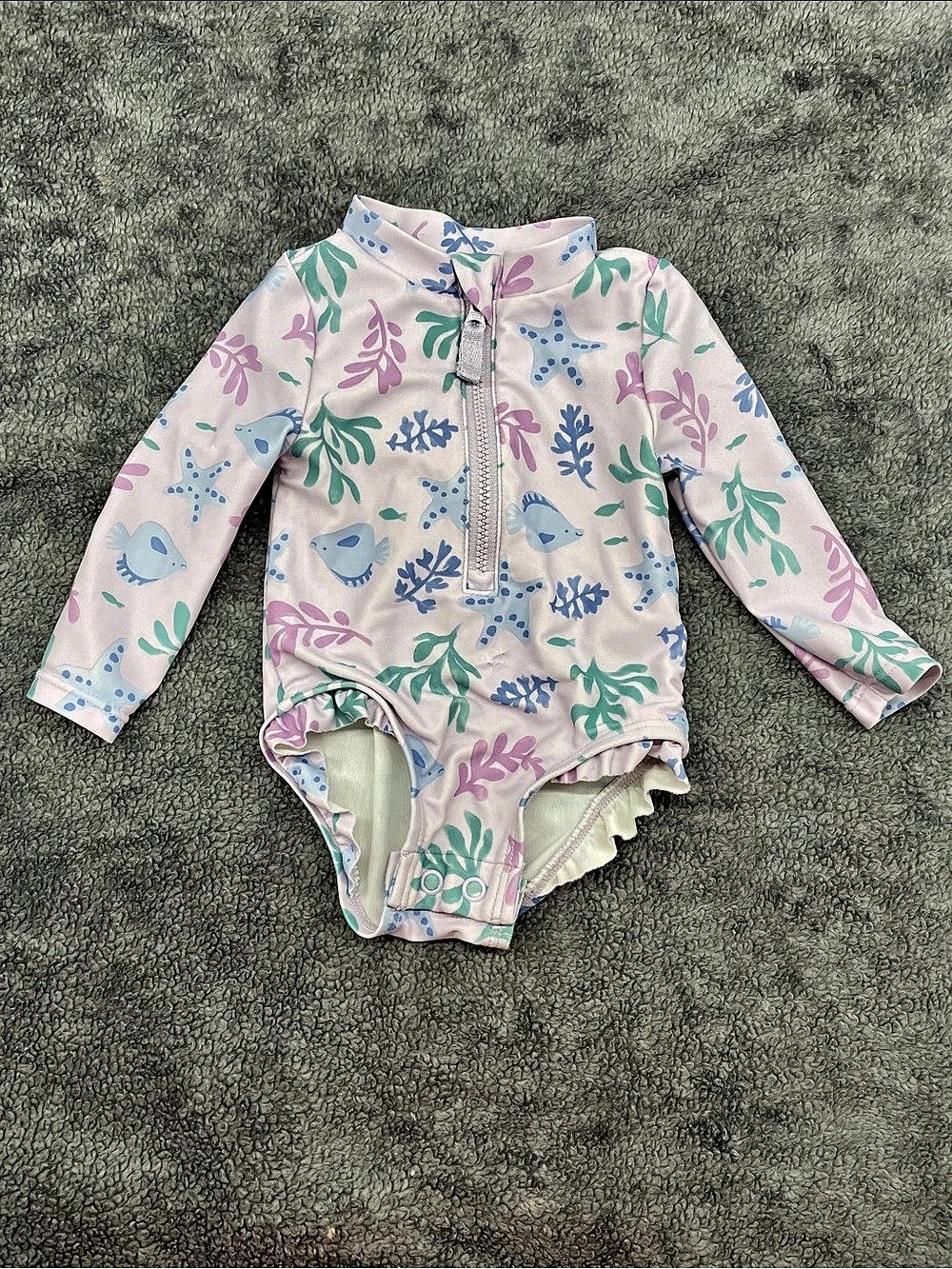 Carter's Just One You Sea Life Long Sleeve Rash Guard One Piece Swimsuit (3M)